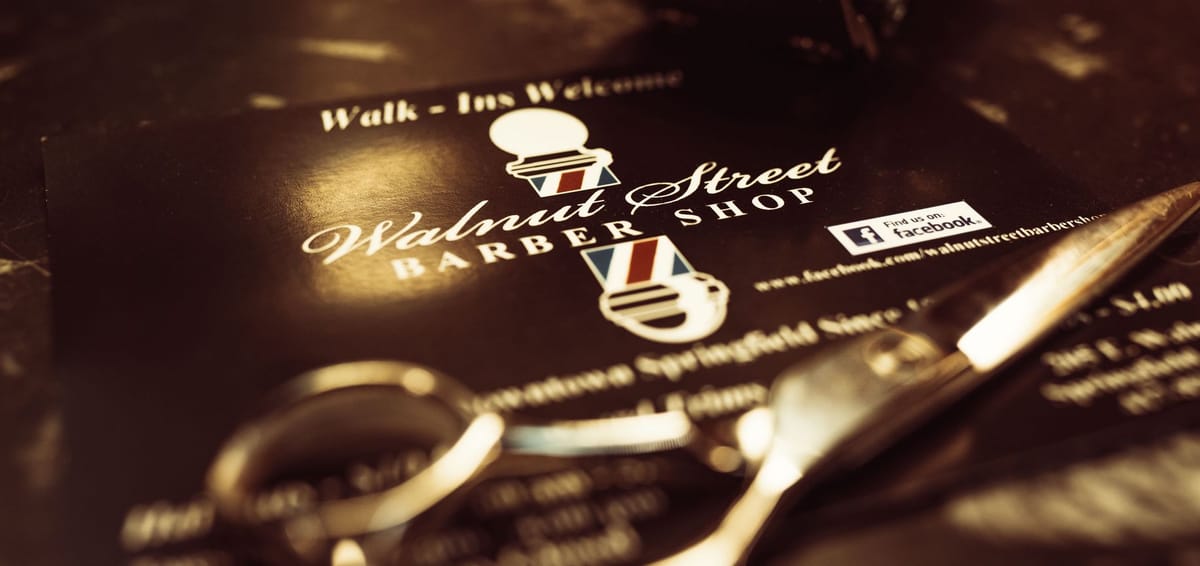 Walnut Street Barber Shop business card
